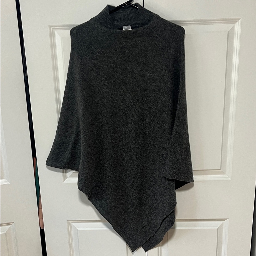 Charcoal Gray Women's Poncho Sweater